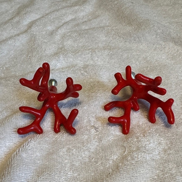 Anthropologie Red Coral Branch Drawer Pulls - Pair - Picture 2 of 2
